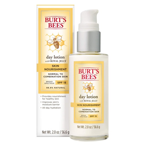 버츠비 Burts Bees Skin Nourishment Day Lotion with SPF 15 for Normal to Combination Skin, 2 Oz (Package May Vary)