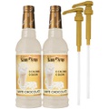 Jordans Skinny Syrups Sugar Free White Chocolate 750 ml Bottles (Pack of 2) with 2 By The Cup Syrup Pumps
