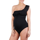 Cache Coeur Bloom One-Shoulder One-Piece Maternity Swimsuit_BLACK