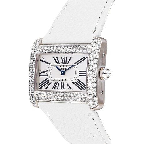  Cartier Tank Quartz Silver Dial Watch WA301356 (Pre-Owned)