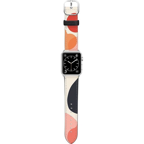  CASETiFY Cool Beans Saffiano Faux Leather Apple Watch Strap_PINK/ BLUE/ SILVER
