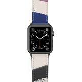 CASETiFY Zebra Pop Saffiano Faux Leather Apple Watch Strap_WHITE/ SPACE GREY