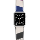 CASETiFY Zebra Pop Saffiano Faux Leather Apple Watch Strap_WHITE/ SILVER