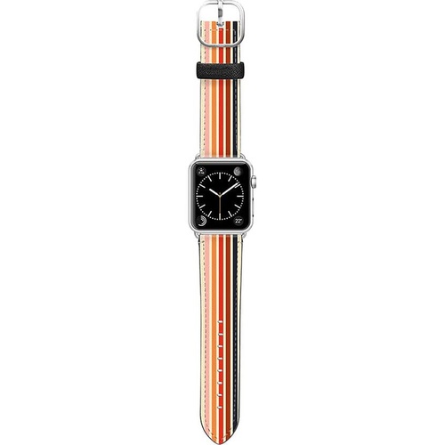 CASETiFY Retro Saffiano Faux Leather Apple Watch Strap_SILVER