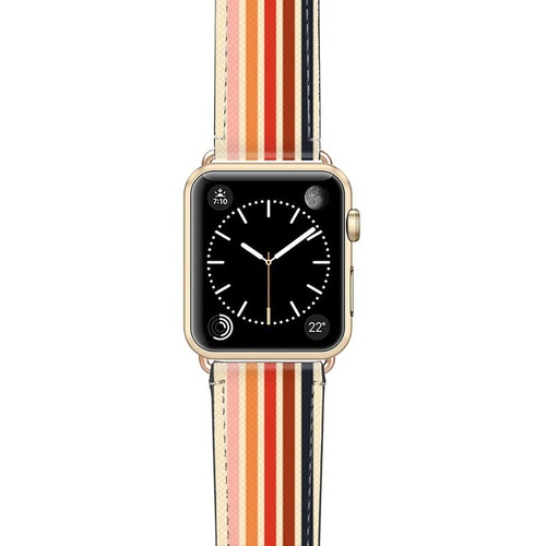  CASETiFY Retro Saffiano Faux Leather Apple Watch Strap_GOLD