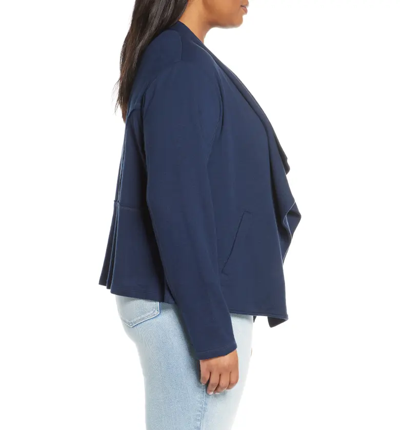  Caslon Drape Collar Knit Blazer_NAVY PEACOAT