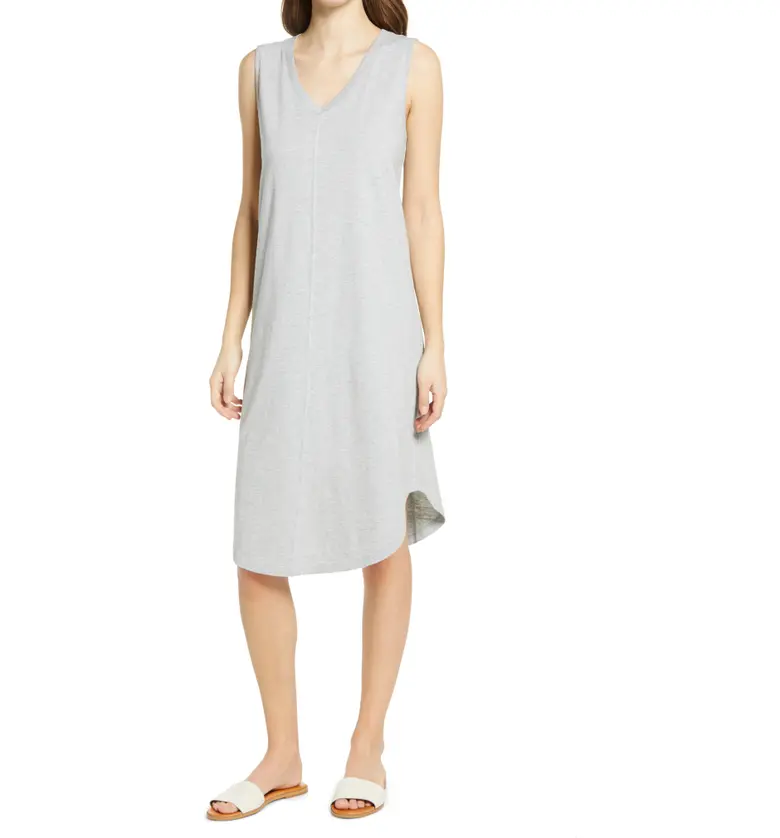 Caslon Shirttail Tank Dress_GREY HEATHER