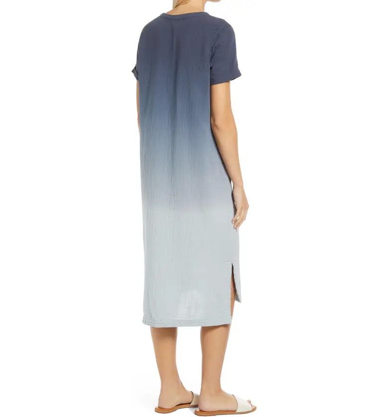  Caslon Ombre Henley Cotton Midi Dress_NAVY INDIGO