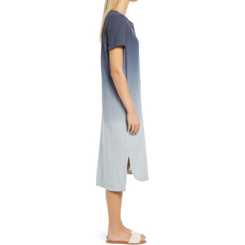  Caslon Ombre Henley Cotton Midi Dress_NAVY INDIGO