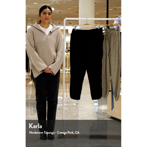  Caslon Track Style Linen Pants_BLACK