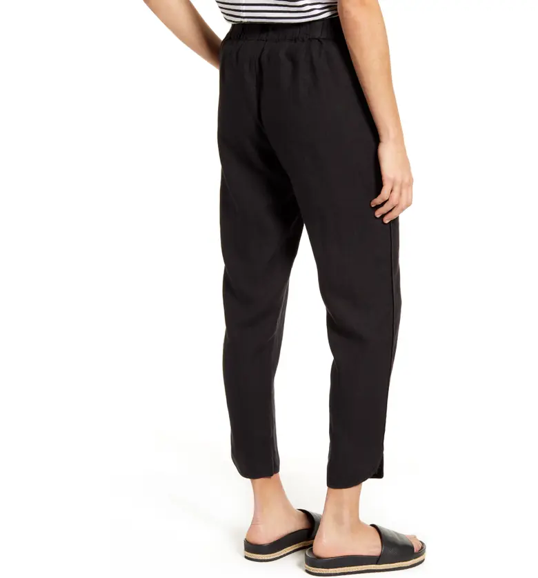  Caslon Track Style Linen Pants_BLACK