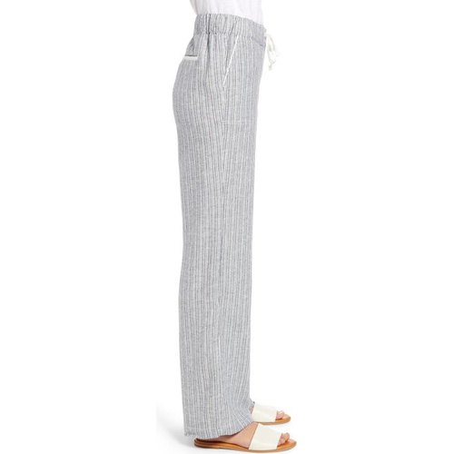  Caslon Stripe Linen Blend Pants_IVORY- NAVY STRIPE
