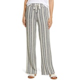 Caslon Stripe Linen Blend Pants_KHAKI- BLACK VARIGATED STRIPE