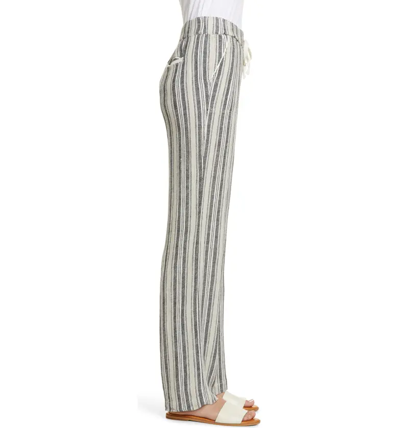  Caslon Stripe Linen Blend Pants_KHAKI- BLACK VARIGATED STRIPE