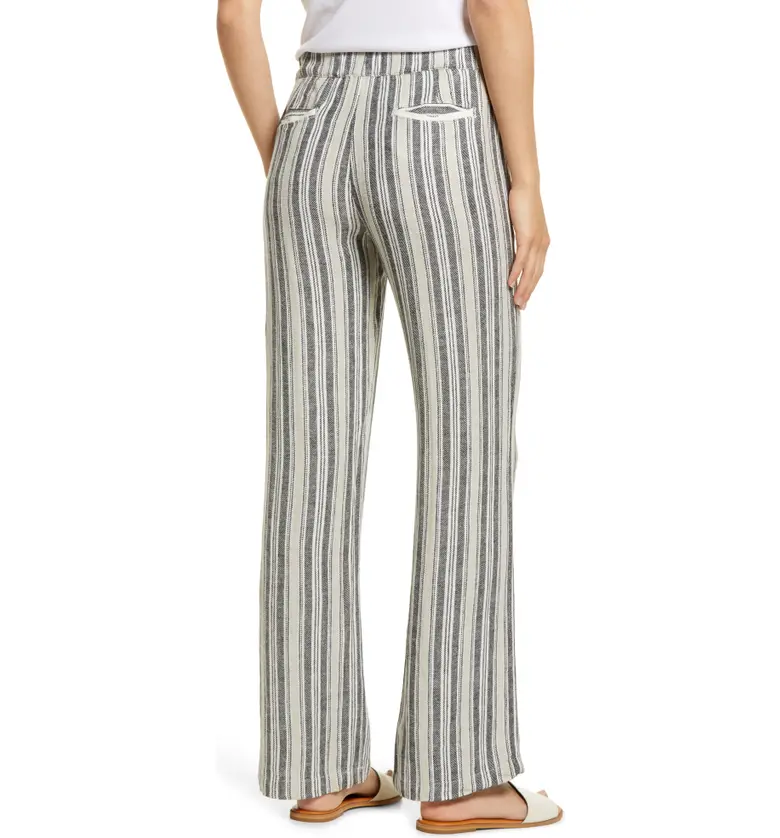  Caslon Stripe Linen Blend Pants_KHAKI- BLACK VARIGATED STRIPE