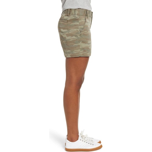  Caslon Cotton Blend Twill Shorts_OLIVE FADED CAMO PRINT