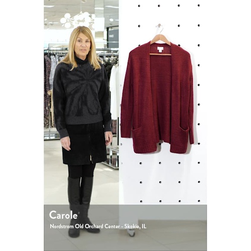  Caslon Open Front Cardigan_RUST SPICE