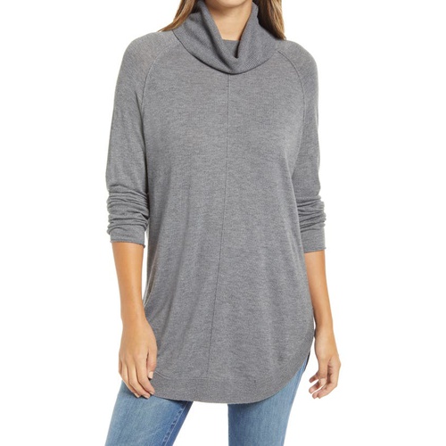  Caslon Turtleneck Tunic Sweater_GREY DARK HEATHER