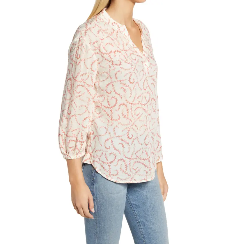  Caslon Floral Popover Top_IVORY- PINK FLORAL