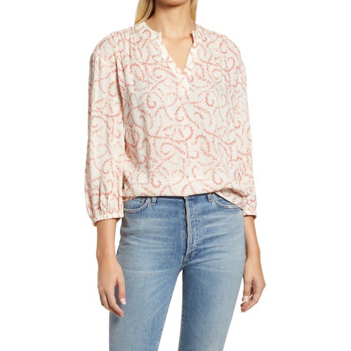  Caslon Floral Popover Top_IVORY- PINK FLORAL