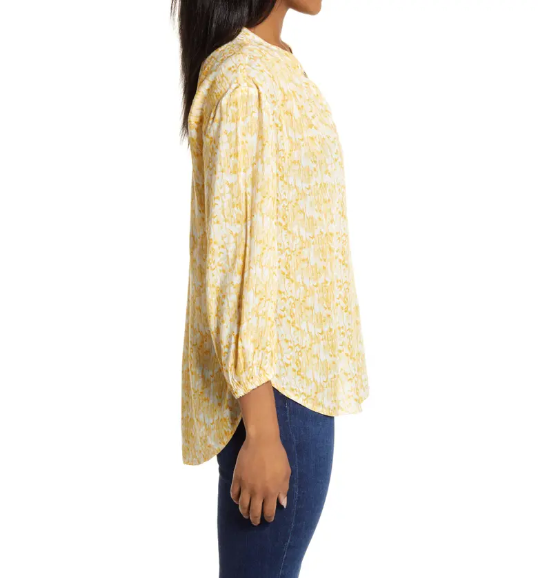  Caslon Floral Popover Top_YELLOW- IVORY PRINT