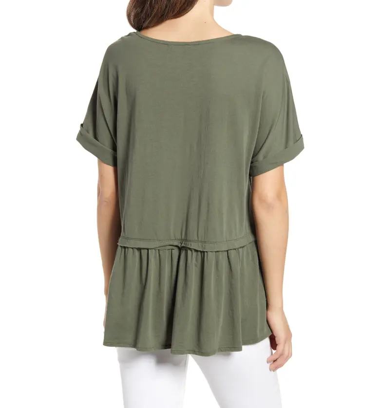  Caslon Floaty Peplum Jersey Top_GREEN BEETLE