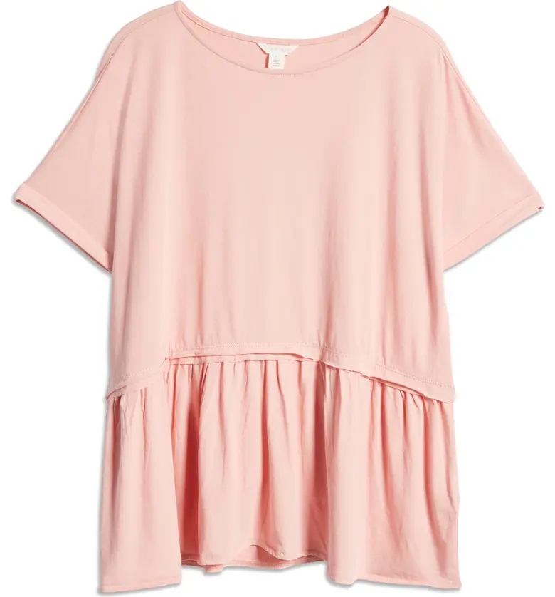  Caslon Floaty Peplum Jersey Top_PINK BRIDE