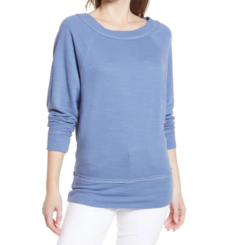 Caslon Dolman Sleeve Cotton Blend Pullover_BLUE MOONLIGHT