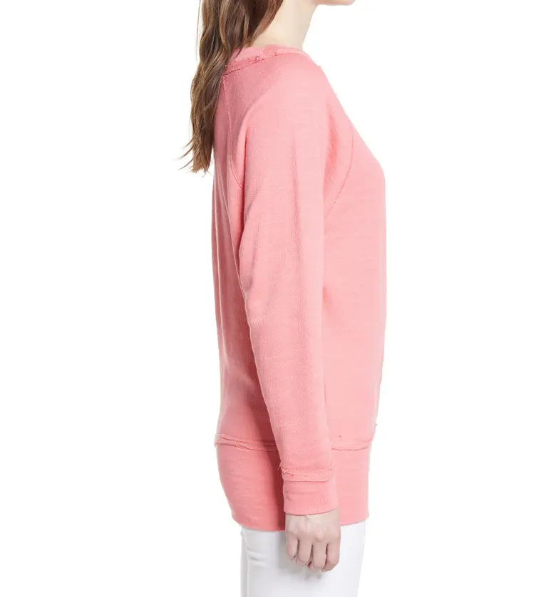  Caslon Dolman Sleeve Cotton Blend Pullover_CORAL TEA ROSE