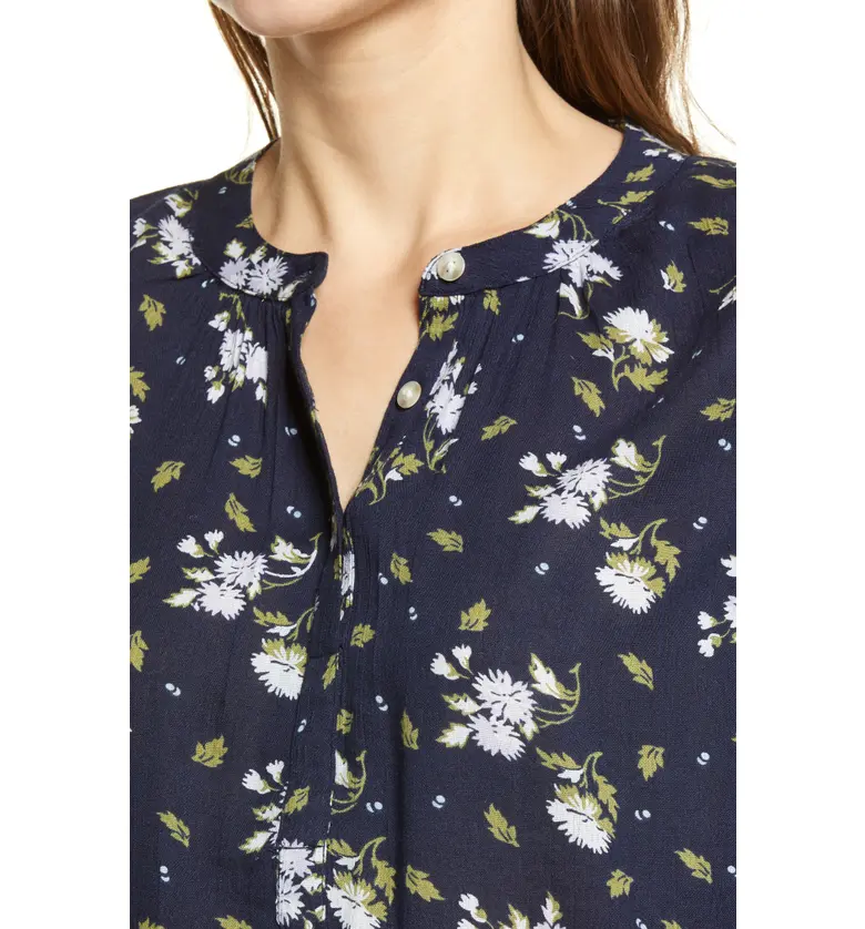  Caslon Floral Print Crepe Button Front Blouse_NAVY PEACOAT ARDITH FLORAL