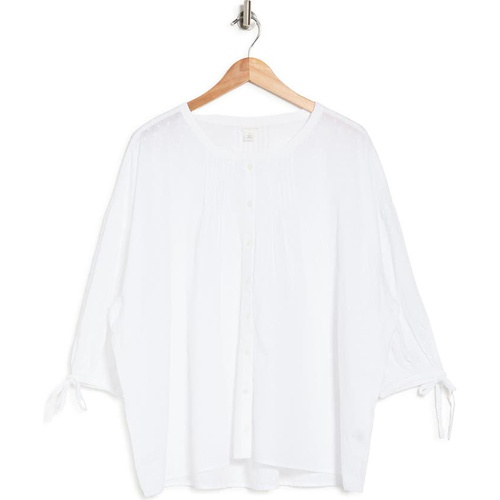  Caslon Tie Sleeve Button-Up Shirt_WHITE