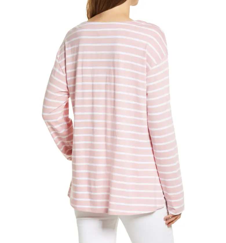  Caslon Seamed Tunic Top_PINK BRIDE STRIPE