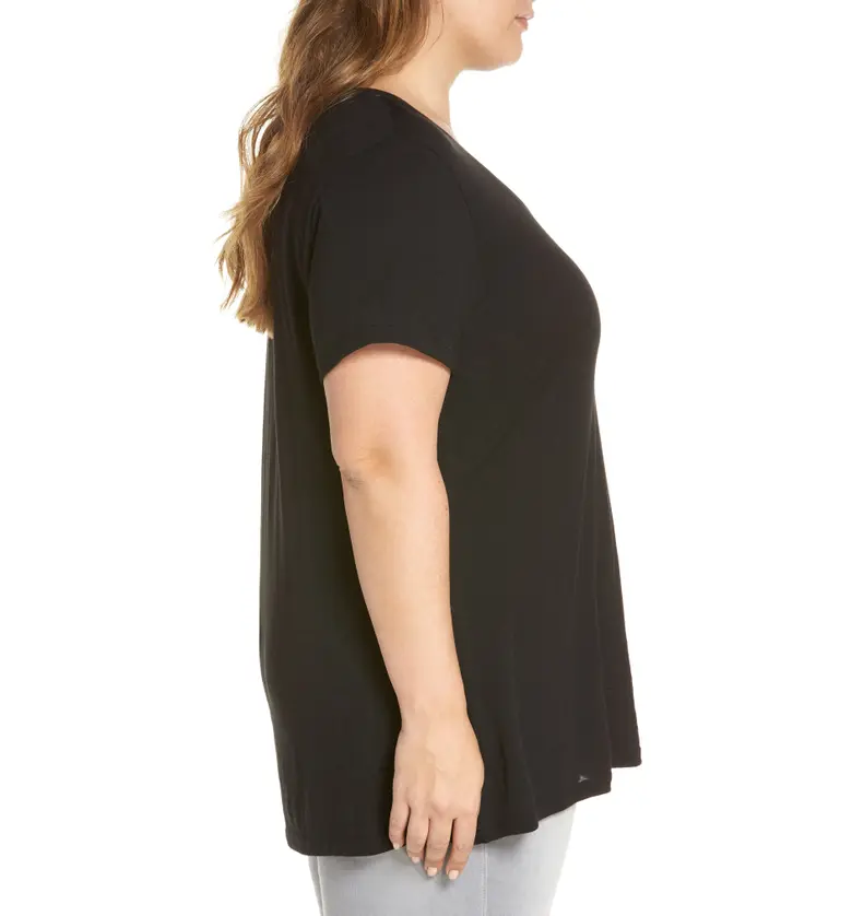  Caslon Rounded V-Neck Tee_BLACK