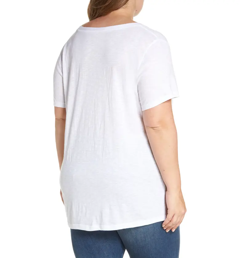  Caslon Rounded V-Neck Tee_WHITE