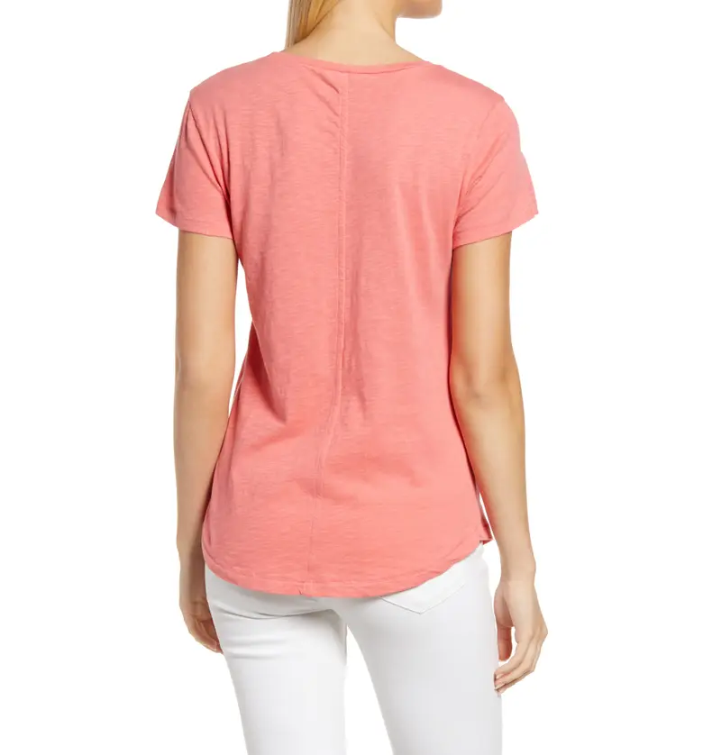  Caslon Slub Crewneck Tee_CORAL TEA ROSE