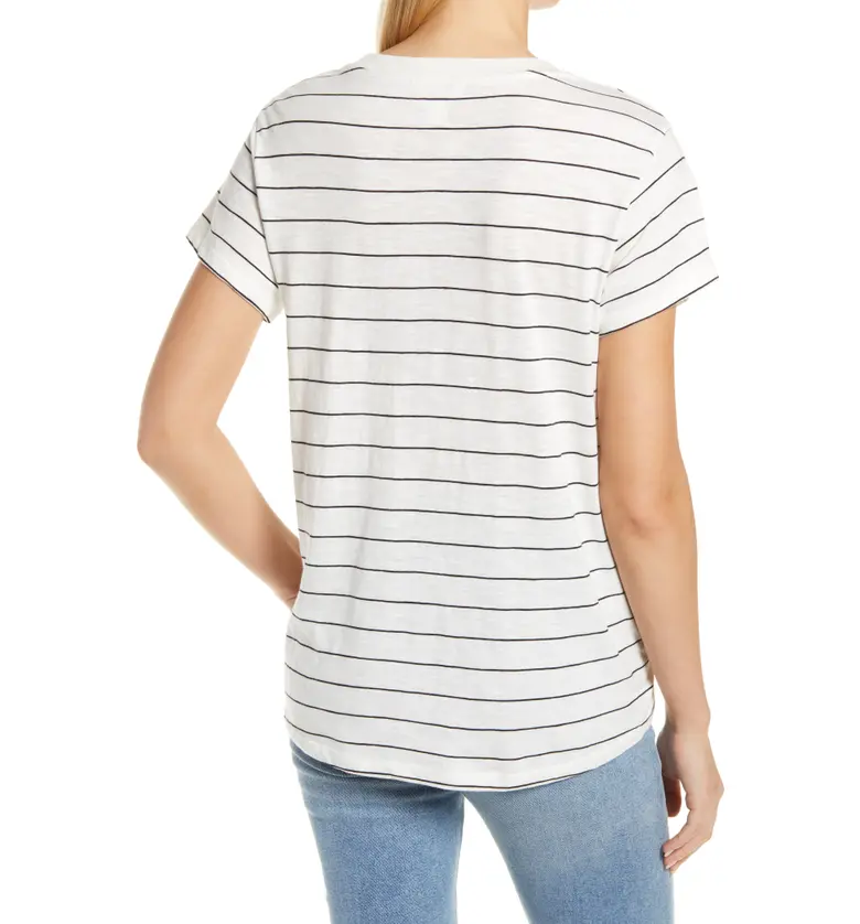  Caslon Eased T-Shirt_WHITE- GREY STRIPE