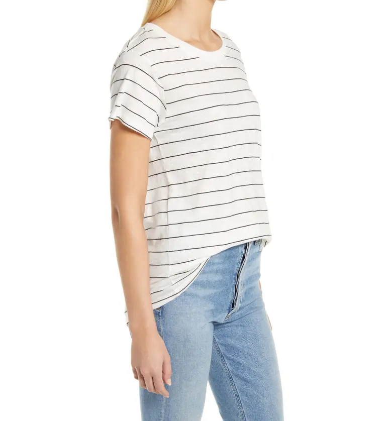  Caslon Eased T-Shirt_WHITE- GREY STRIPE