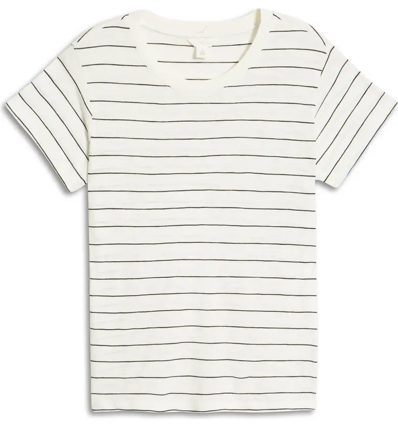  Caslon Eased T-Shirt_WHITE- GREY STRIPE