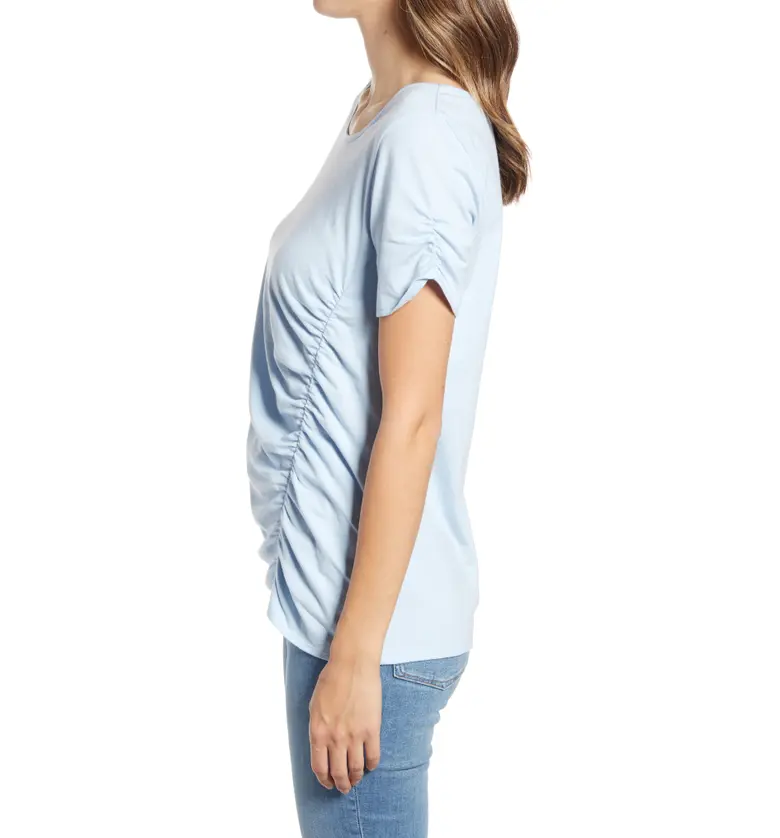  Caslon Ruched Knit T-Shirt_BLUE CASHMERE