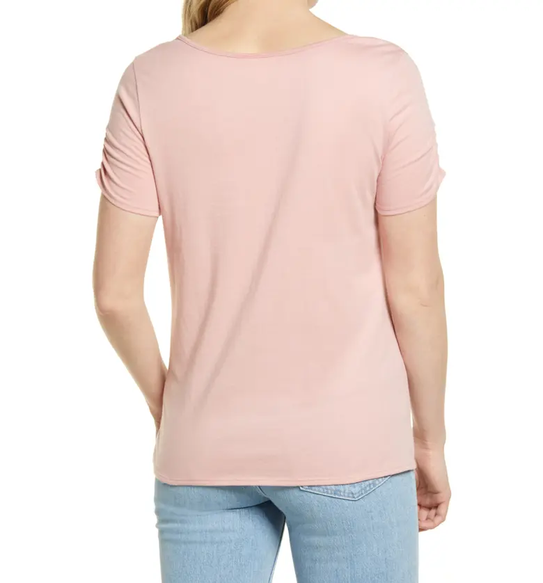  Caslon Ruched Knit T-Shirt_PINK BRIDE