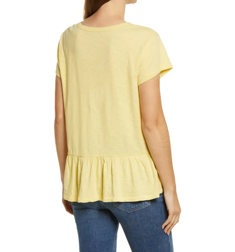  Caslon Peplum T-Shirt_YELLOW CITRON