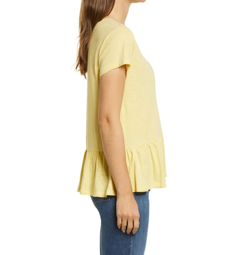  Caslon Peplum T-Shirt_YELLOW CITRON