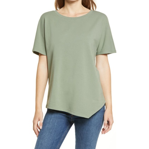  Caslon Asymmetrical T-Shirt_GREEN DUNE