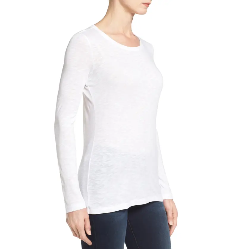  Caslon Long Sleeve Crewneck T-Shirt_WHITE