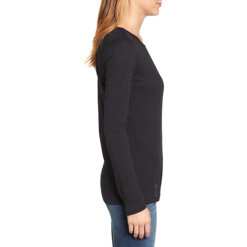  Caslon Long Sleeve Crewneck T-Shirt_BLACK