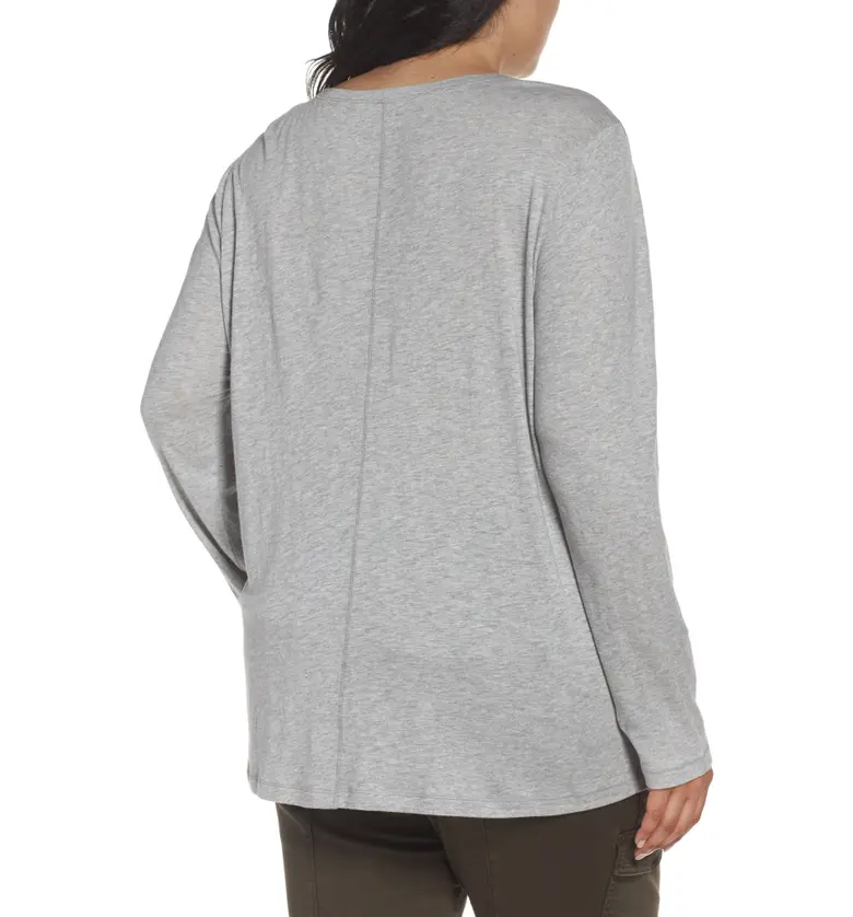  Caslon Long Sleeve Crewneck Tee_GREY HEATHER