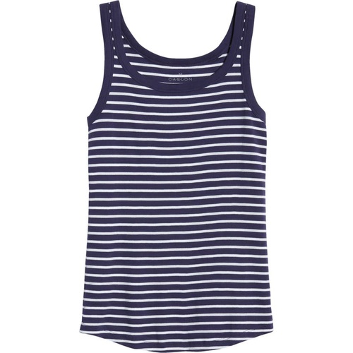  Caslon Cotton Tank_NAVY- WHITE NINA STRIPE