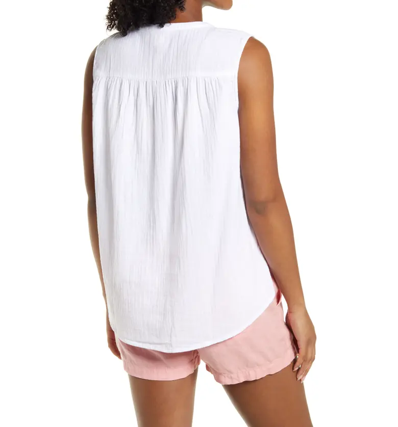  Caslon Gathered A-Line Tank_WHITE