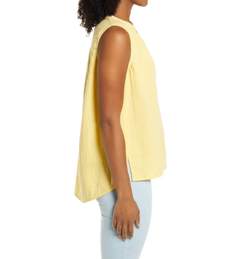  Caslon Gathered A-Line Tank_YELLOW CITRON