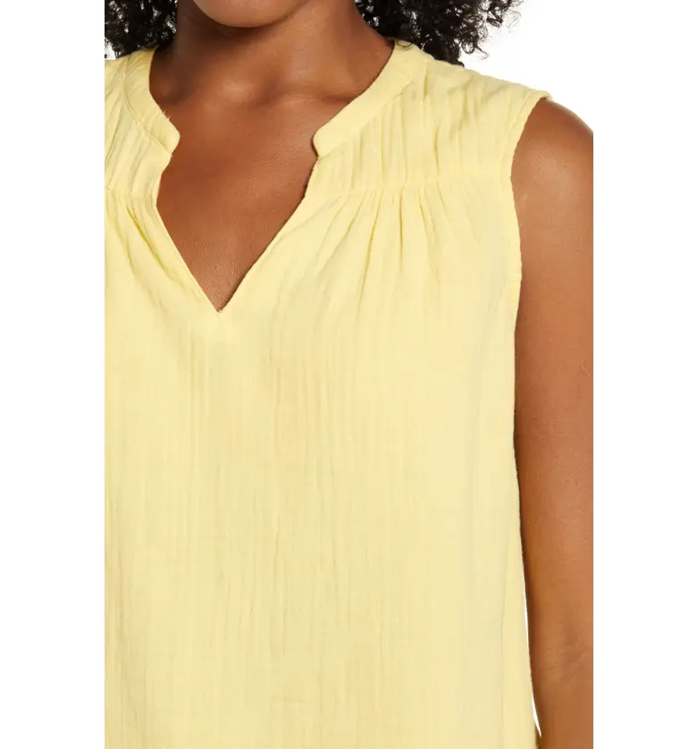  Caslon Gathered A-Line Tank_YELLOW CITRON